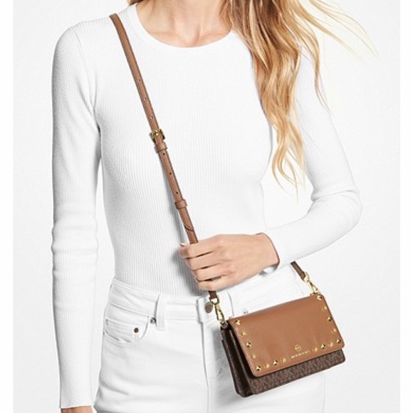 Michael Kors Jet Set Charm Studded Small Phone Crossbody Bag - Picture 13 of 16